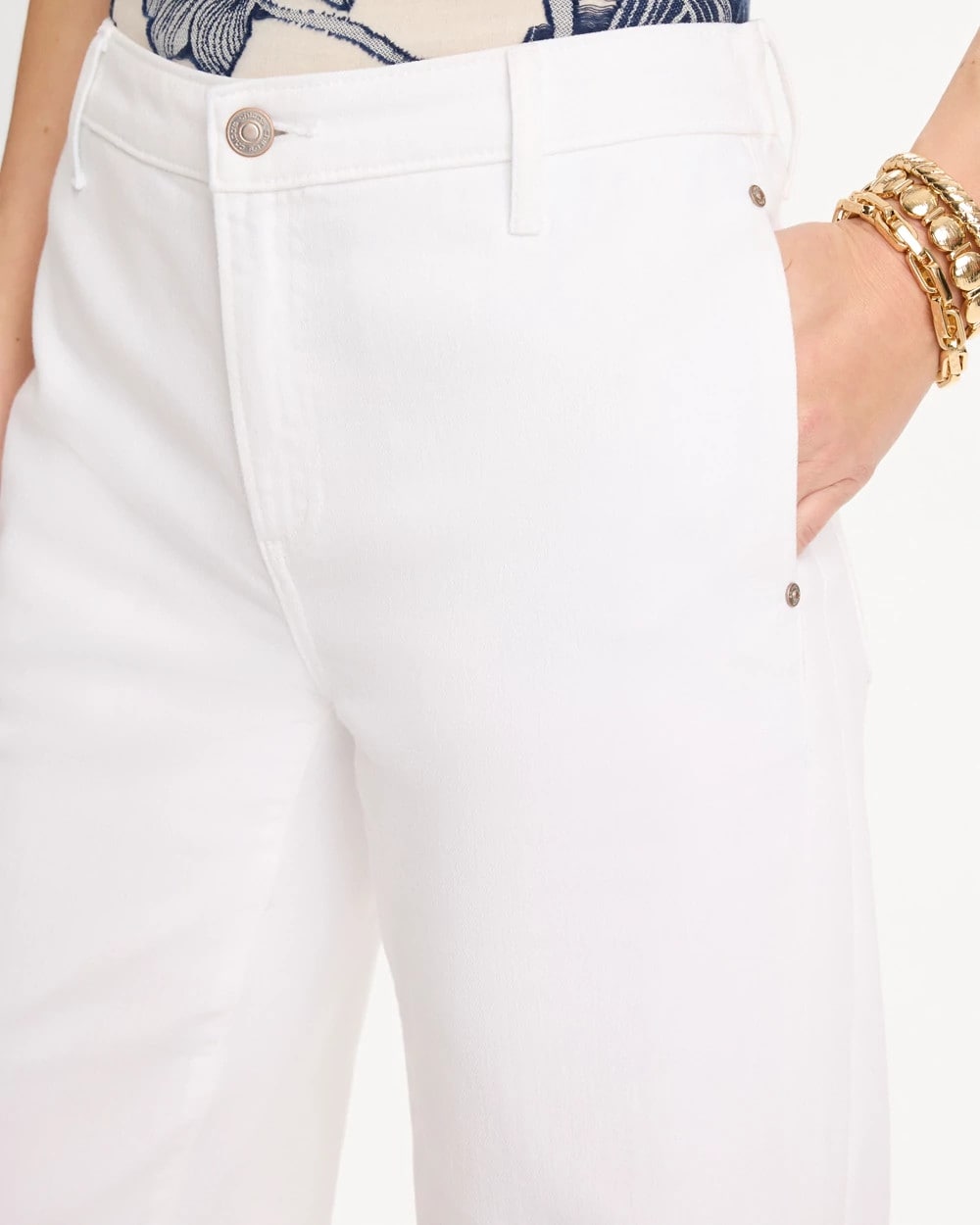 Chico's Straight Crop White Trouser Jeans