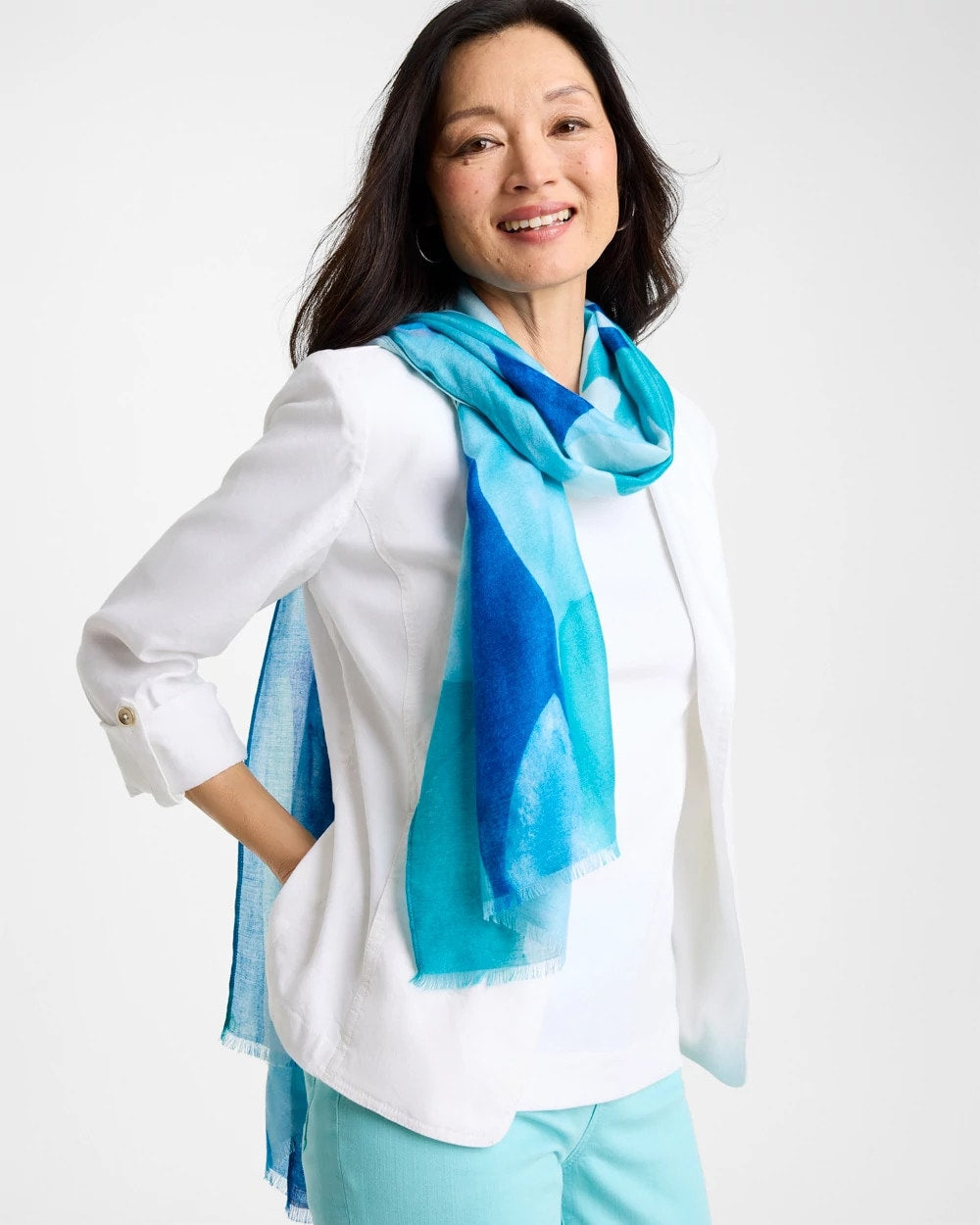 Chico's Sea Spray Oblong Scarf