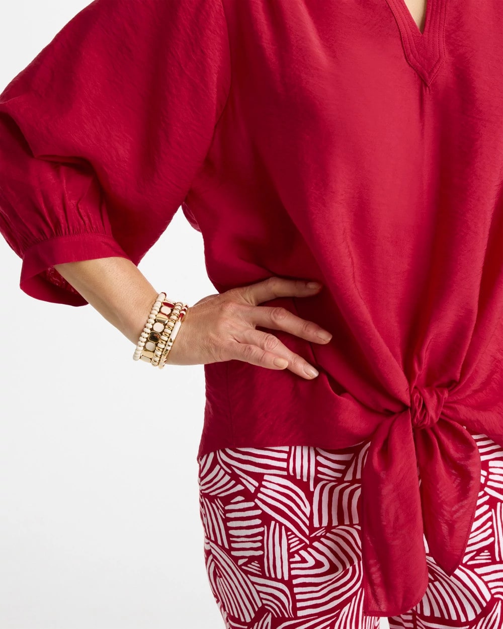 Chico's Tie-Front Top