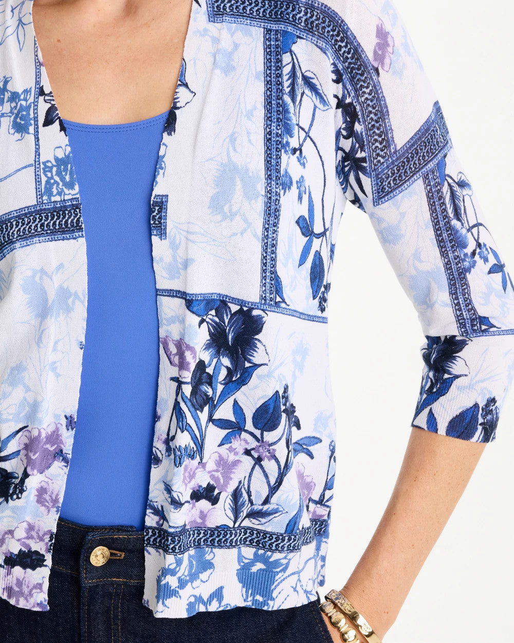 Chico's Summer Romance Botanical Cardigan