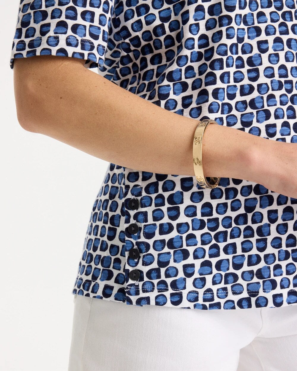 Chico's Cotton Slub Printed Tee