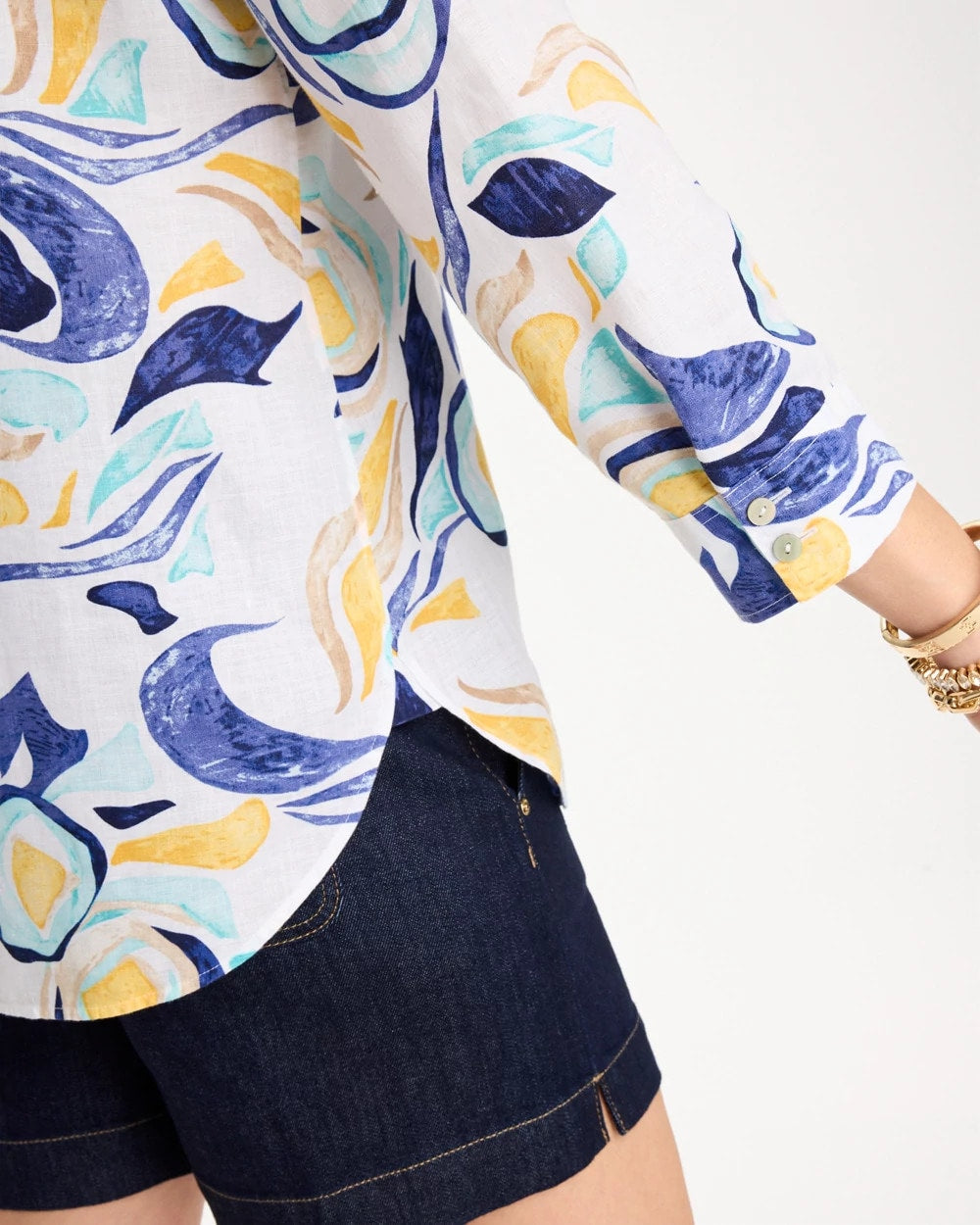 Chico's No Iron™ Linen Handpainted Print Shirt