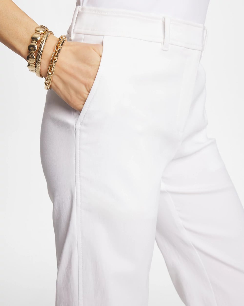 Chico's Emme Fly Front Straight Crop Pants