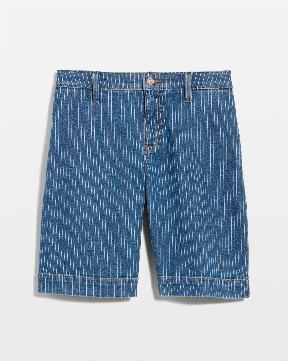 Chico's Striped Denim Trouser Shorts