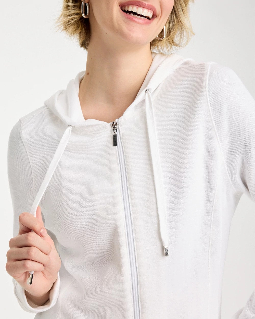 Chico's Zenergy® Beach Slub Zip-Front Hoodie