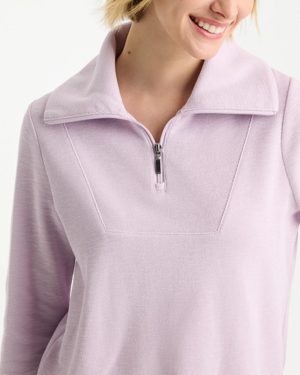 Chico's Zenergy® Beach Slub Half-Zip Pullover Top