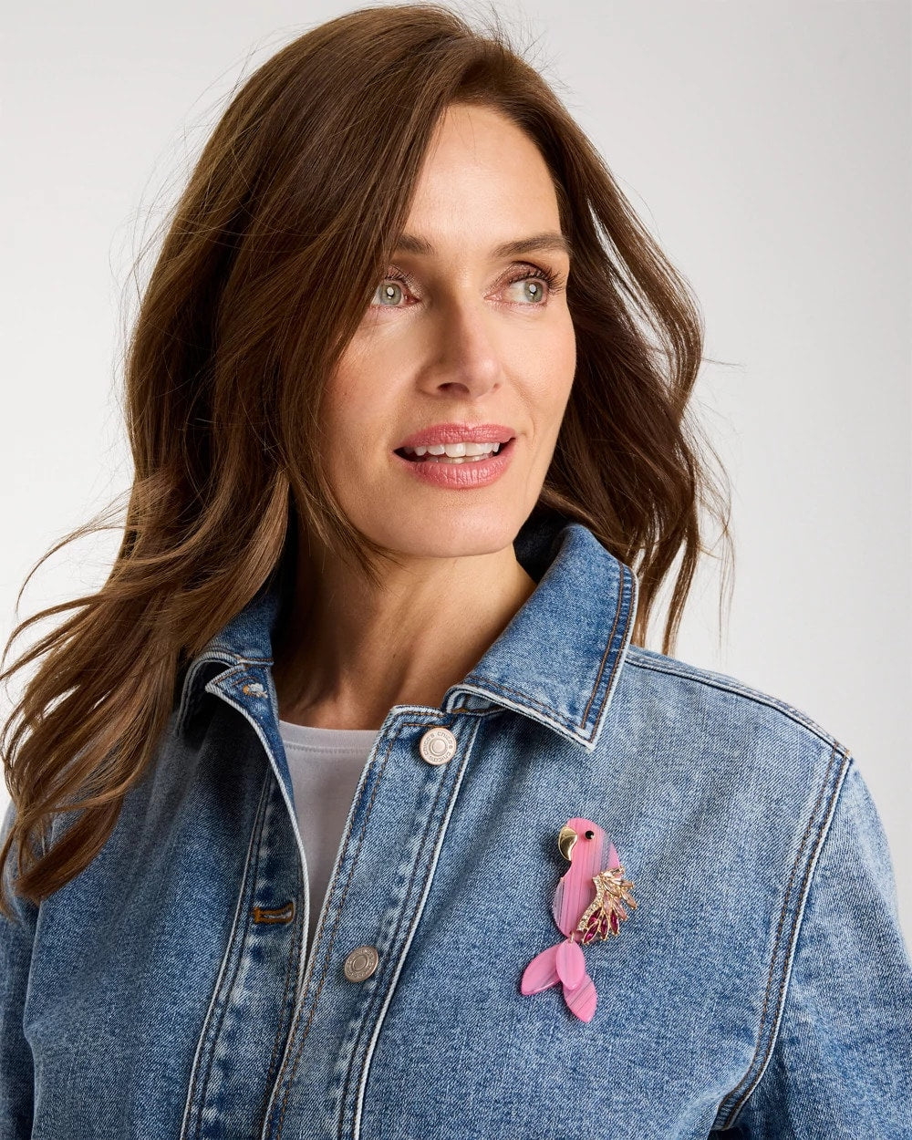 Chico's Chic Pink Parrot Brooch
