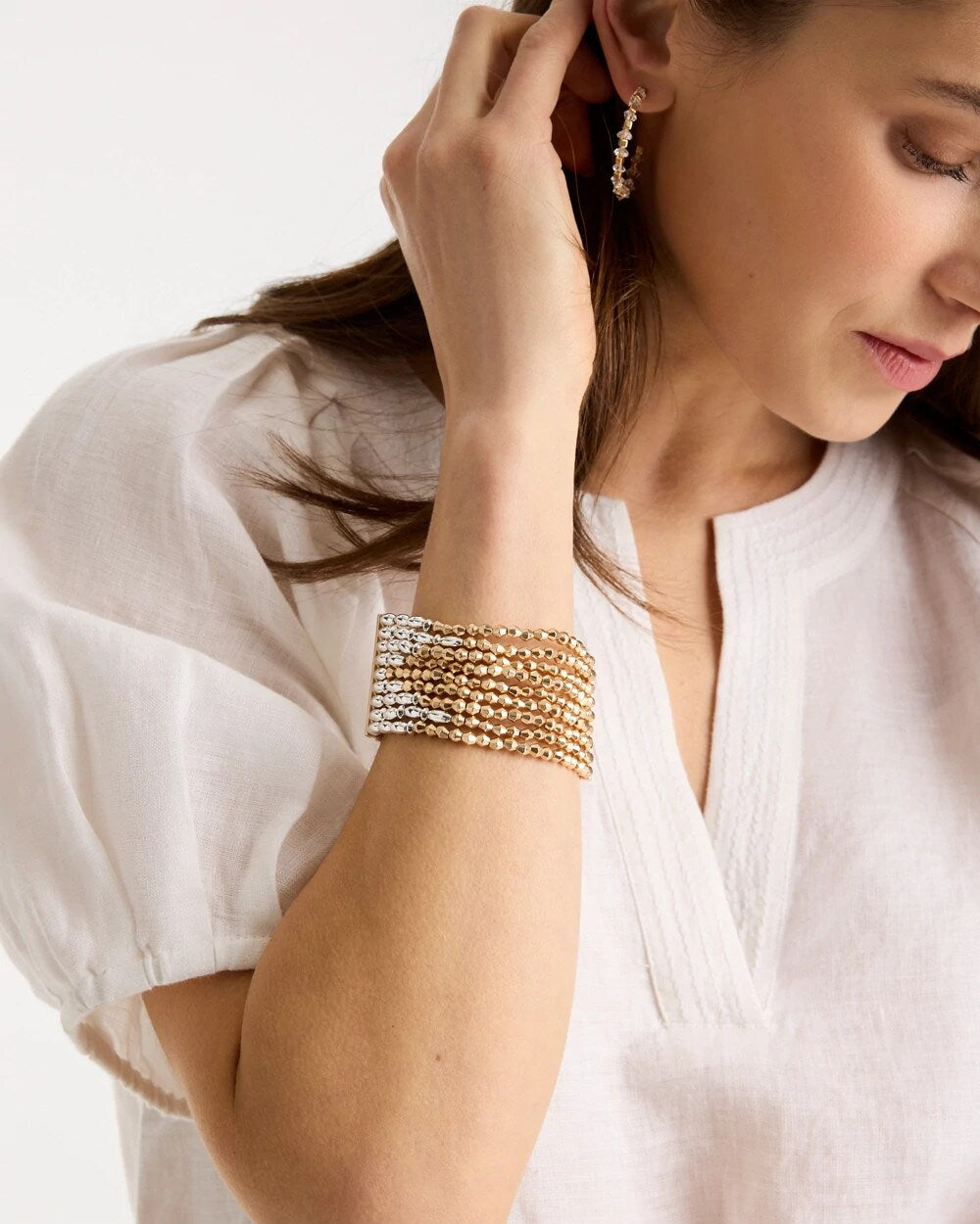 Chico's Multi-Strand Beaded Stretch Bracelet