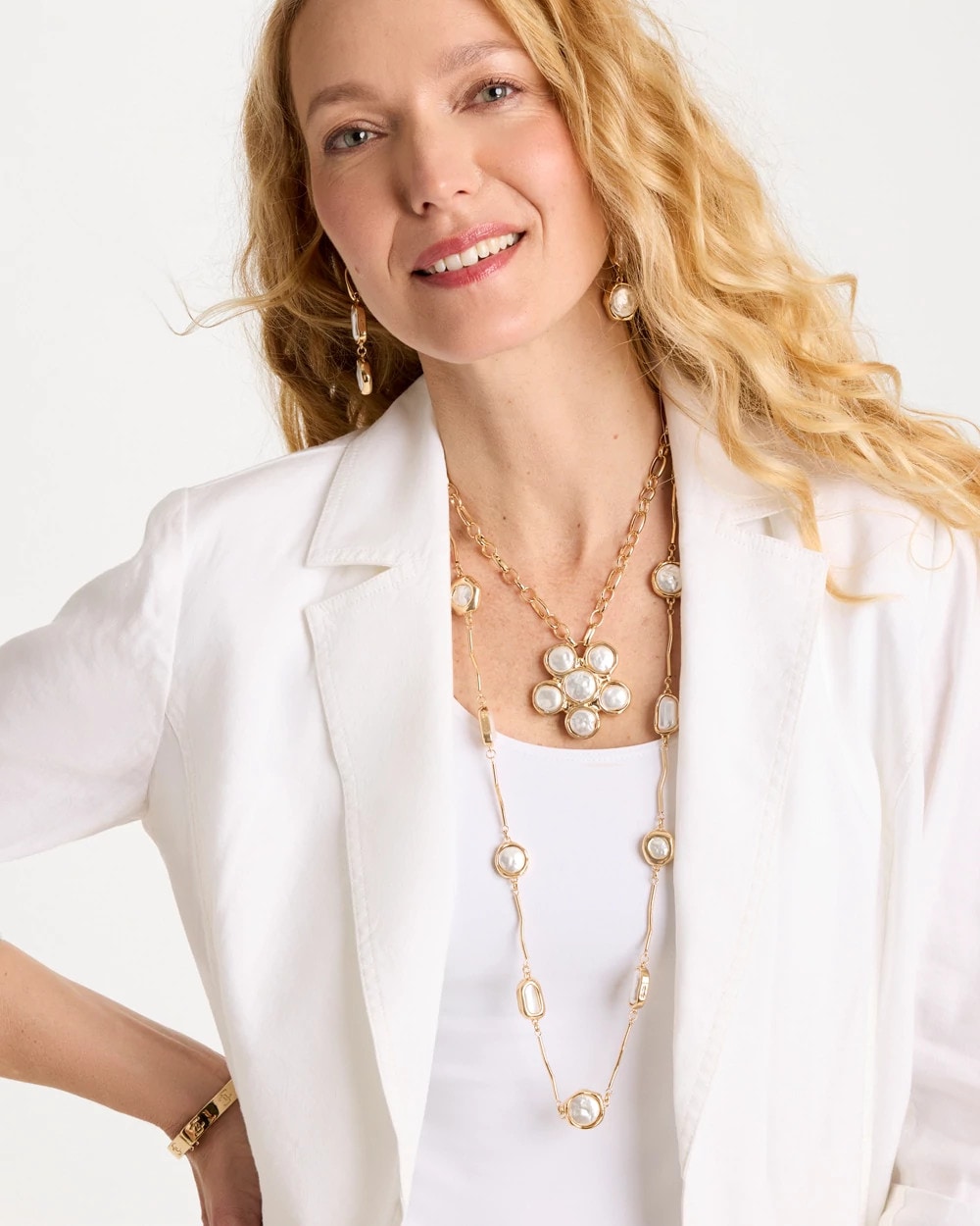 Chico's Siren Faux Pearl Pendant Necklace