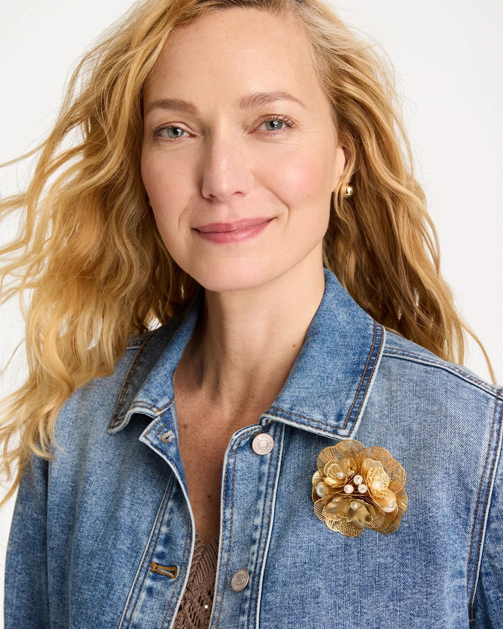 Chico's Filigree Flower Brooch