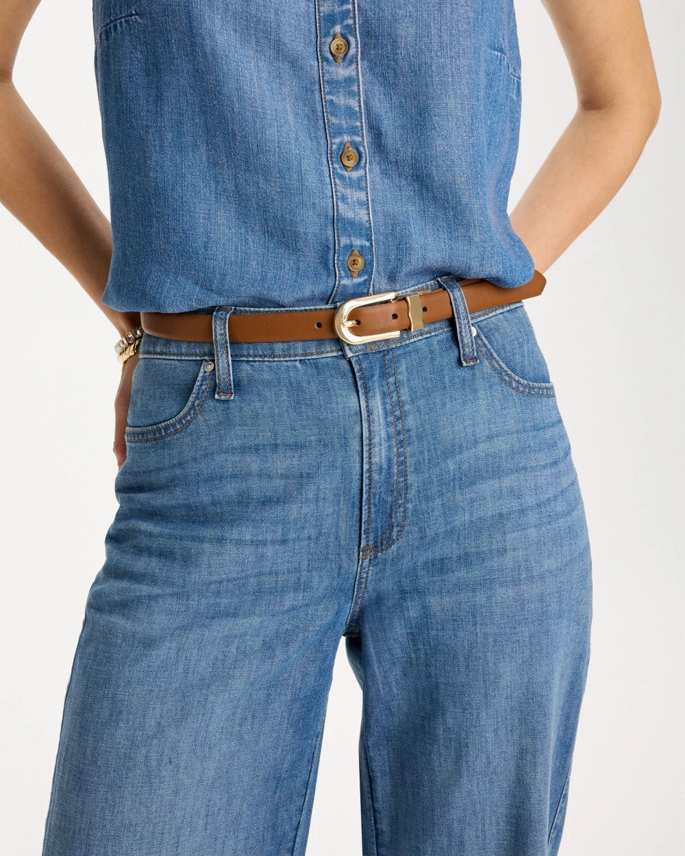 Chico's Skinny Reversible Trouser Belt