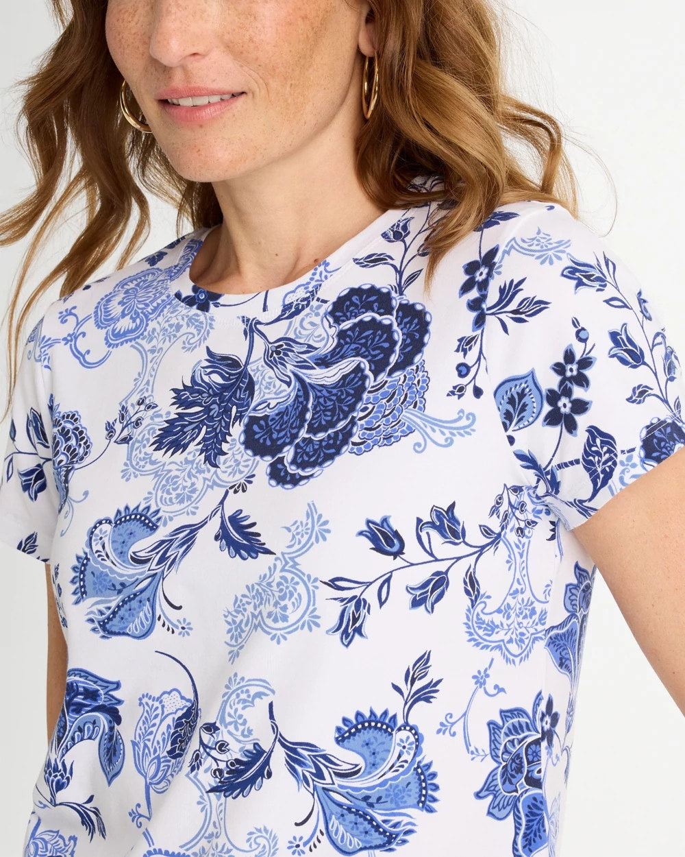 Chico's Jolene Cotton Stretch Cap Sleeve Tee