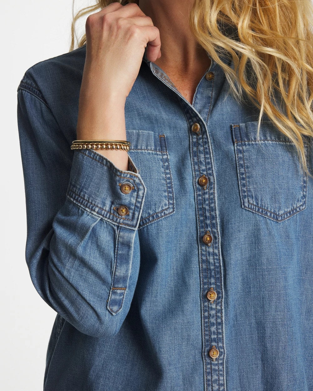 Chico's Classic Collared Tencel Shirt