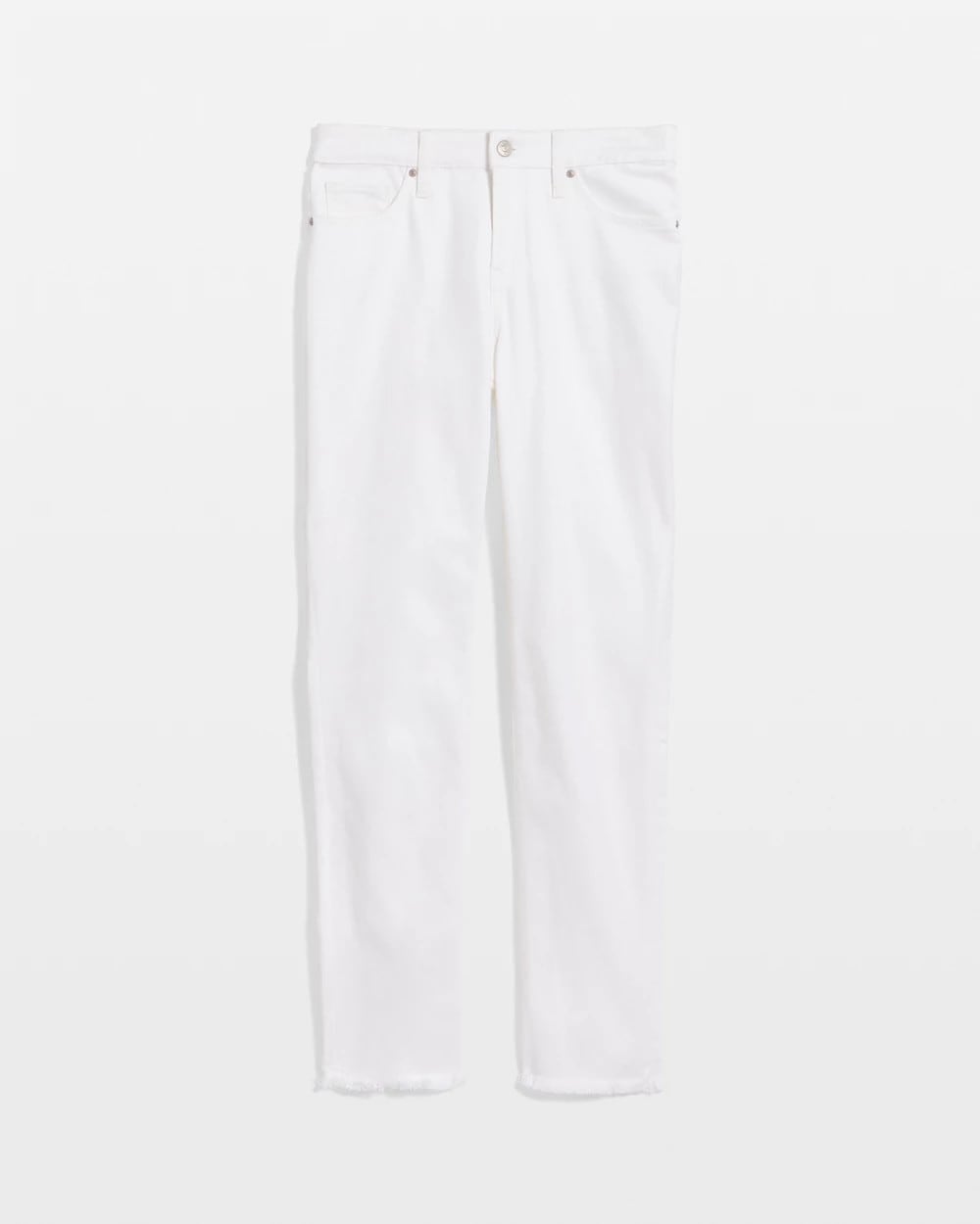 Chico's No-Stain Girlfriend Frayed Ankle Jeans