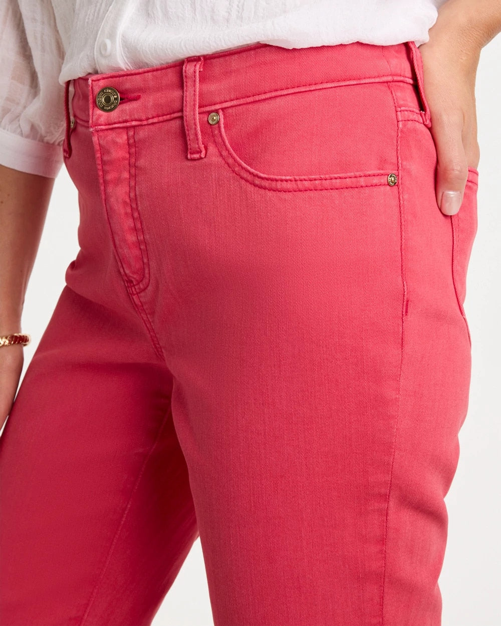 Chico's Girlfriend Roll Cuff Crop Jeans
