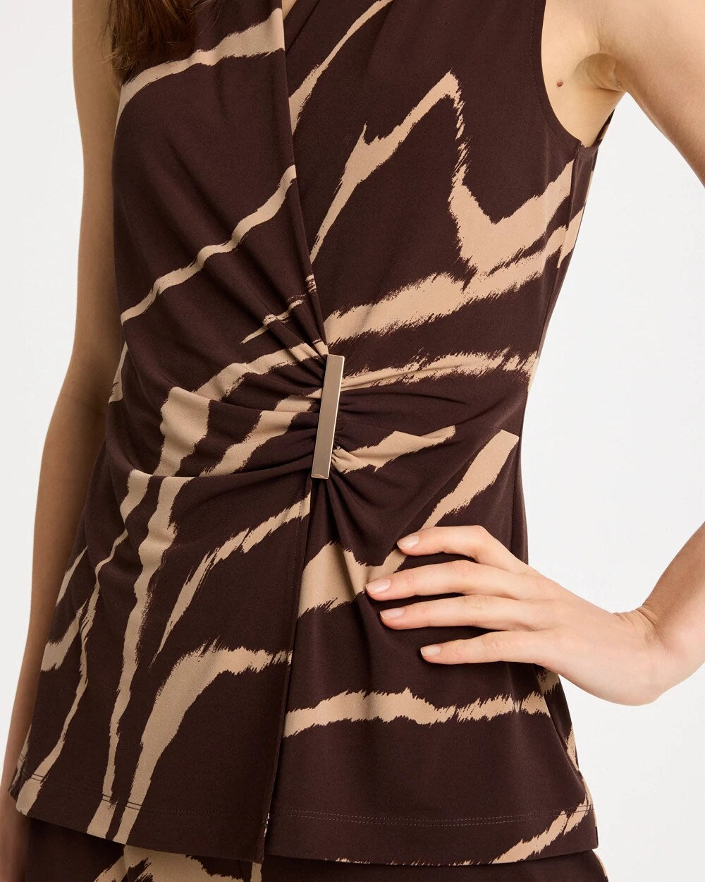 Chico's Travelers™ Zebra Knit Wrap Top