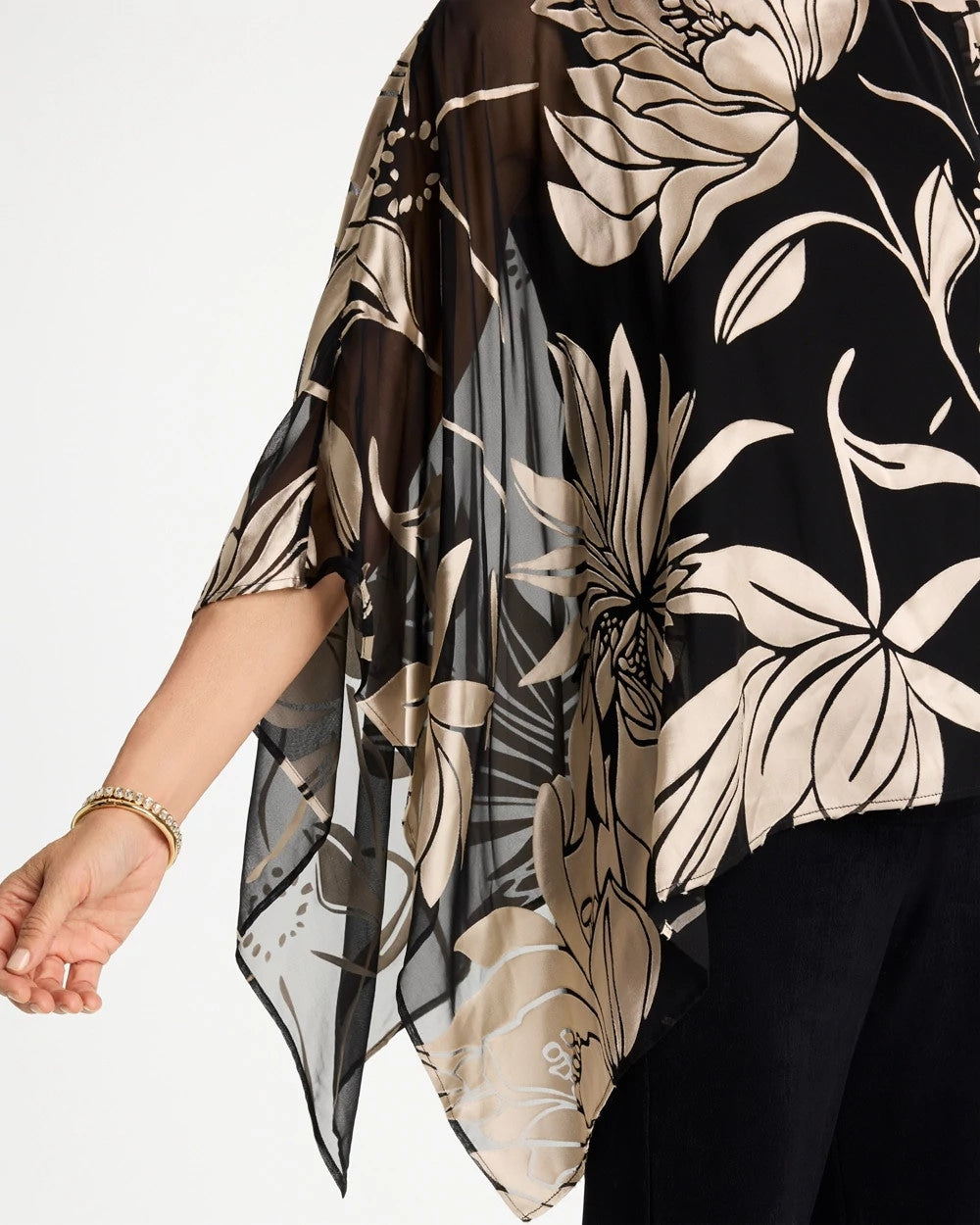 Chico's Travelers™ Burnout Floral Chiffon Top
