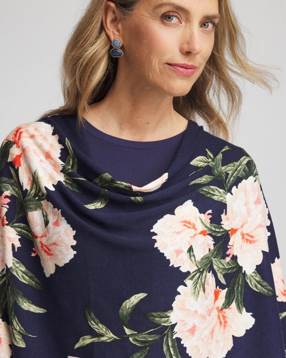 Chico's Asymmetrical Convertible Sweater Poncho