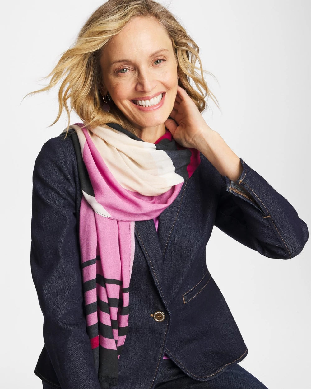 Chico's Berry Compote Oblong Scarf