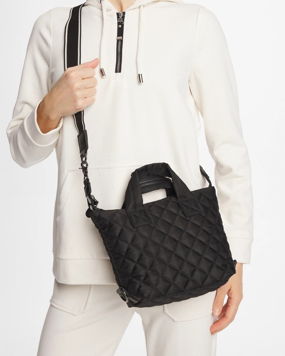 Chico's Quilted Cross Body Sport Tote Bag