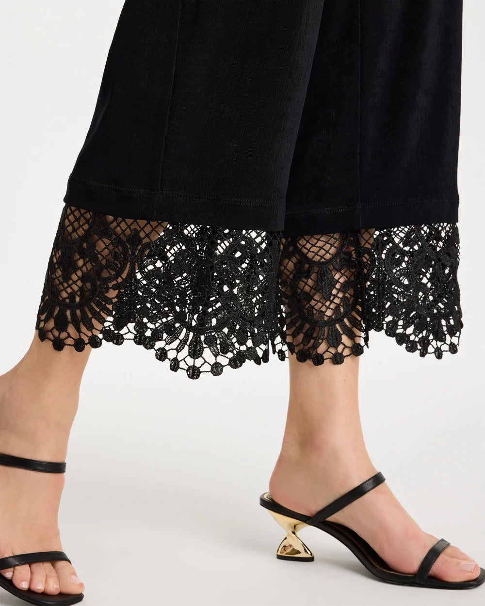 Chico's Travelers™ Lace Trim Cropped Pants