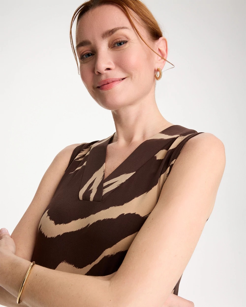 Chico's Travelers™ Zebra Double V-Neck Maxi Dress