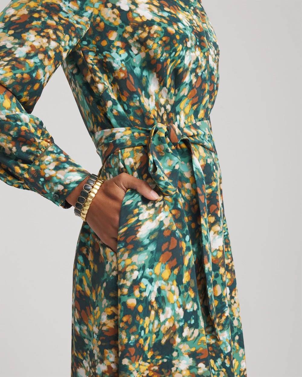 Chico's Printed Long-Sleeved Shirtdress
