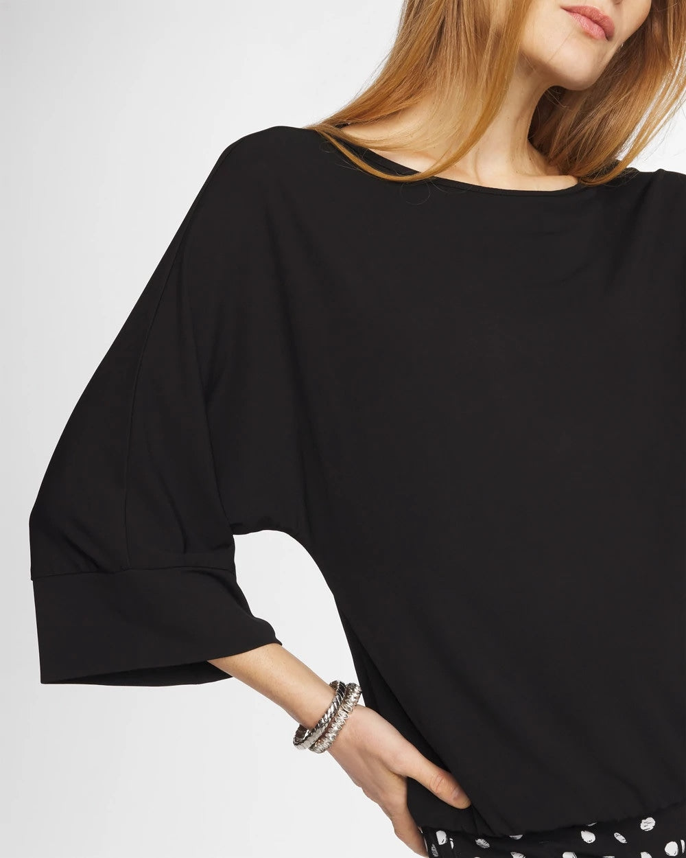 Chico's Matte Jersey Bubble Hem Top