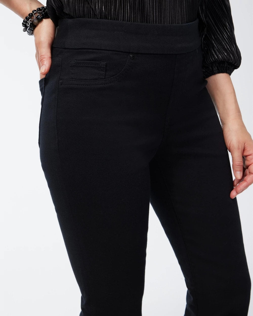 Chico's Black Pull-on Bootcut Jeggings
