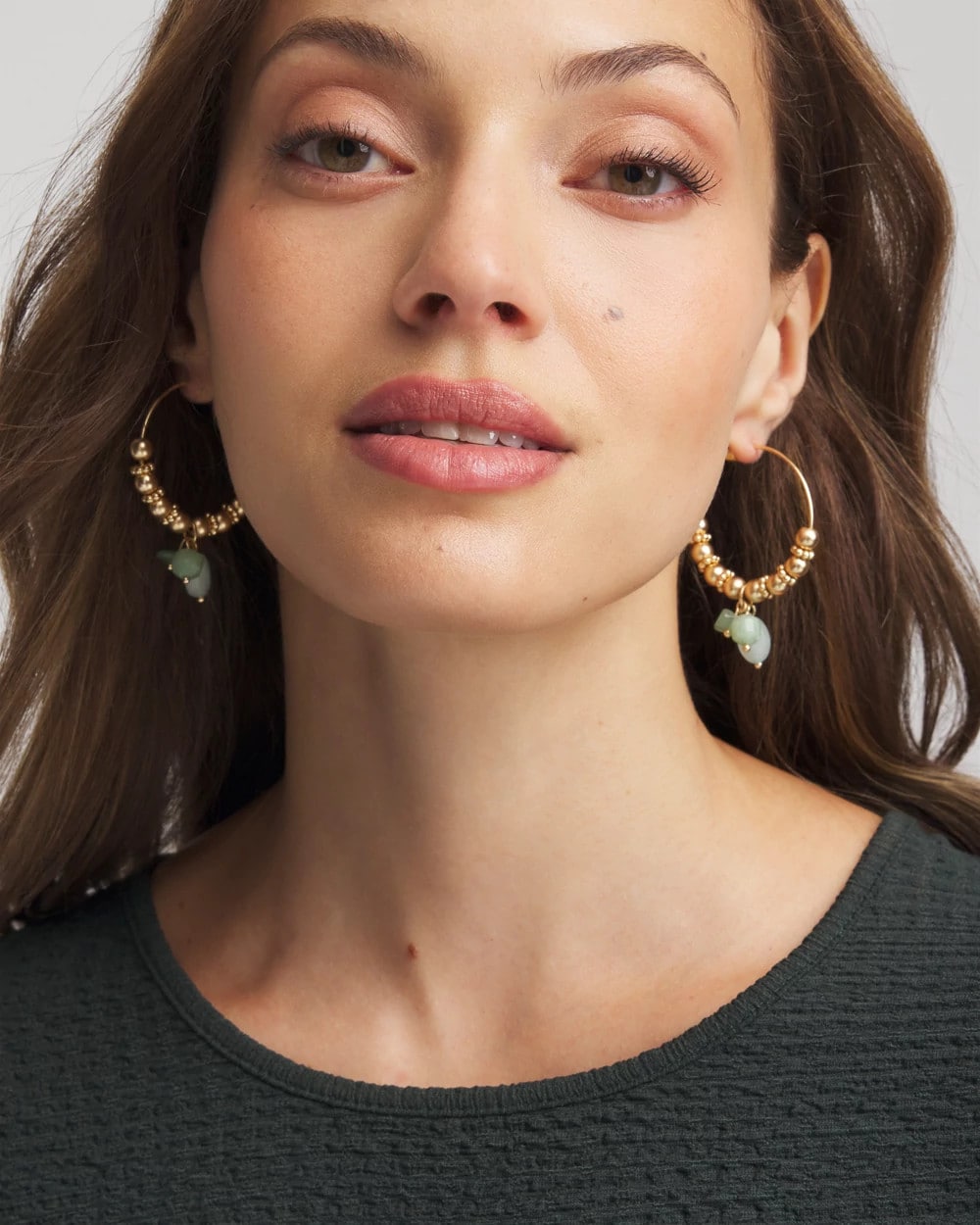 Chico's No Droop® Gem Beaded Hoop Earrings