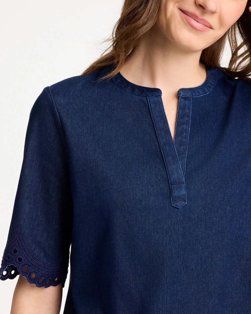Chico's Embroidered Cotton-Blend Tunic
