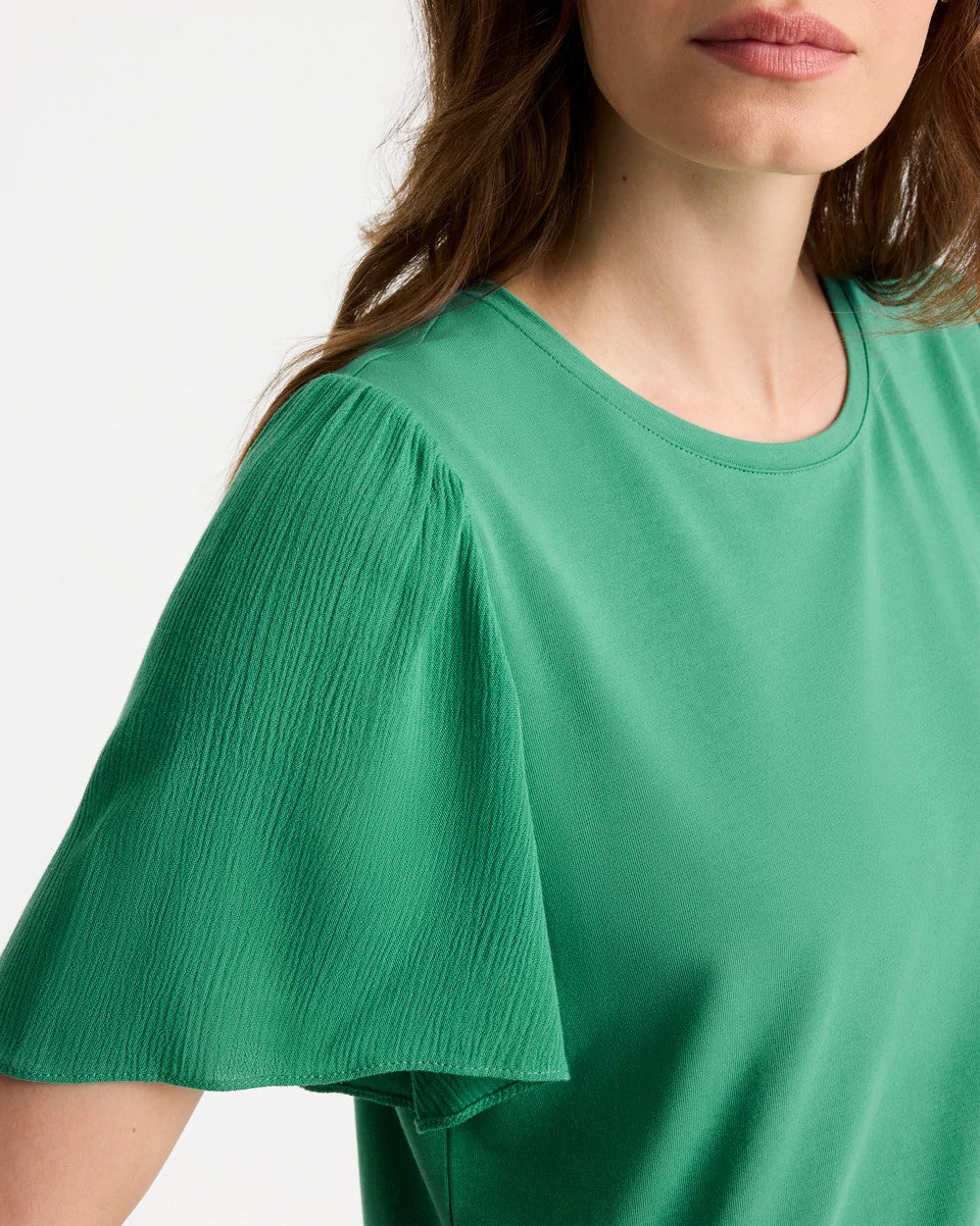 Chico's Gauze Sleeve Soft-Stretch Tee