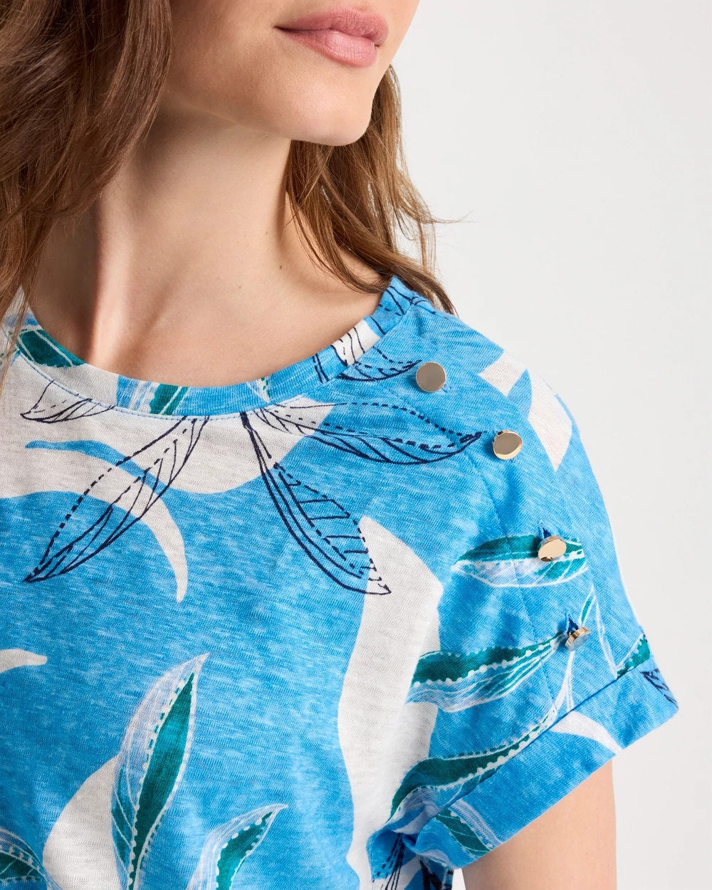 Chico's Printed Linen Button Tunic