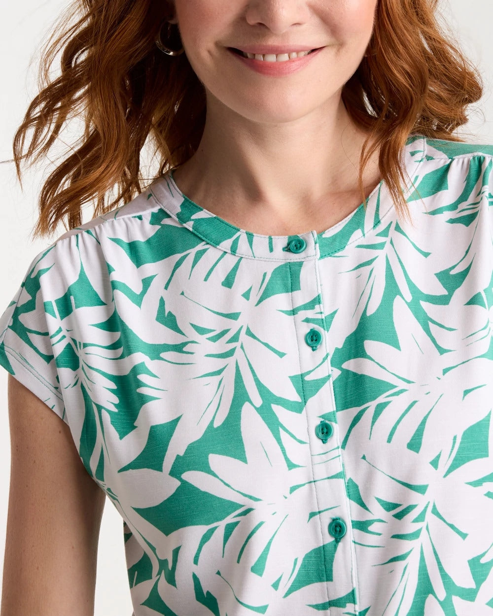 Chico's Refined Palm Button Tee