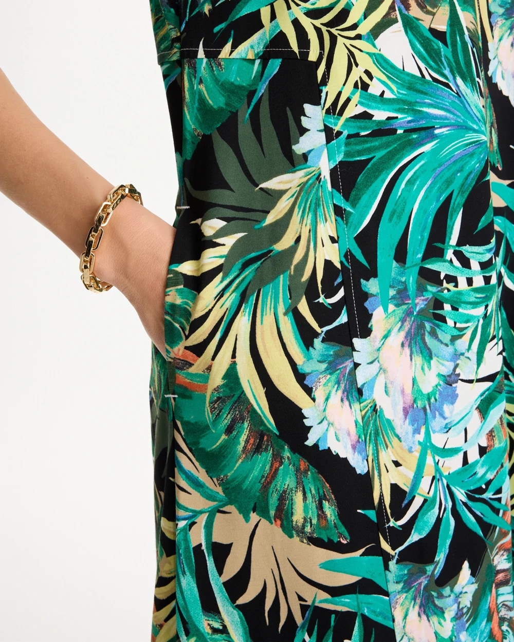 Chico's Palm Printed Knit Maxi Dress