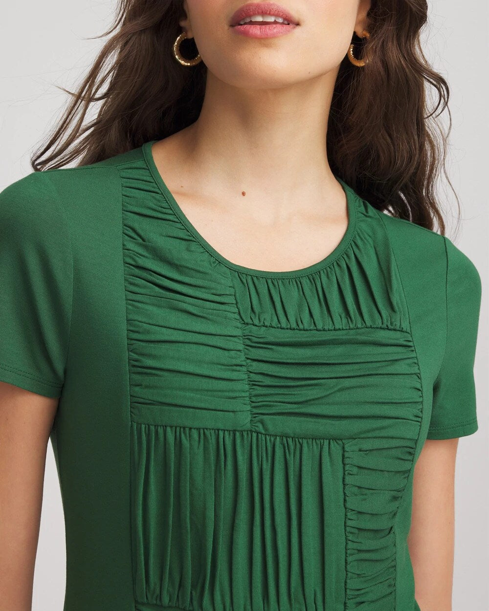 Chico's Jersey Knit Ruched Front Tee