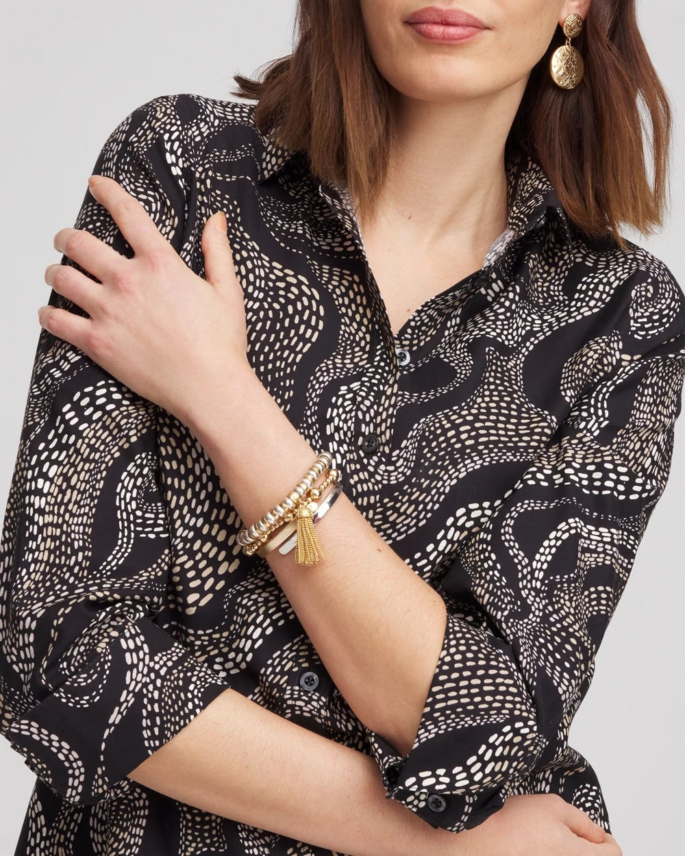 Chico's No Iron™ Sateen Swirls Print Shirt