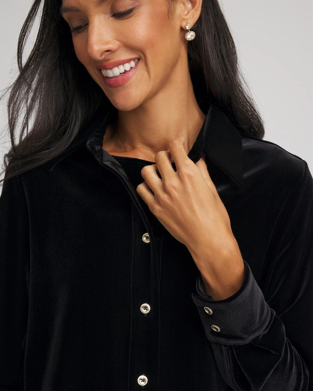 Chico's Travelers™ Velvet Button-Down Shirt