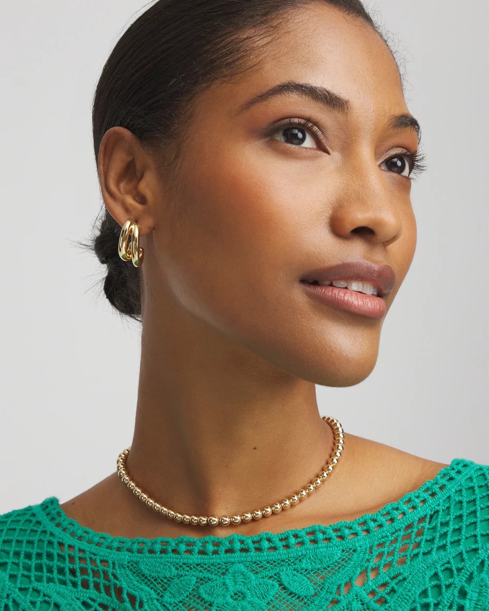 Chico's Golden Beaded Necklace