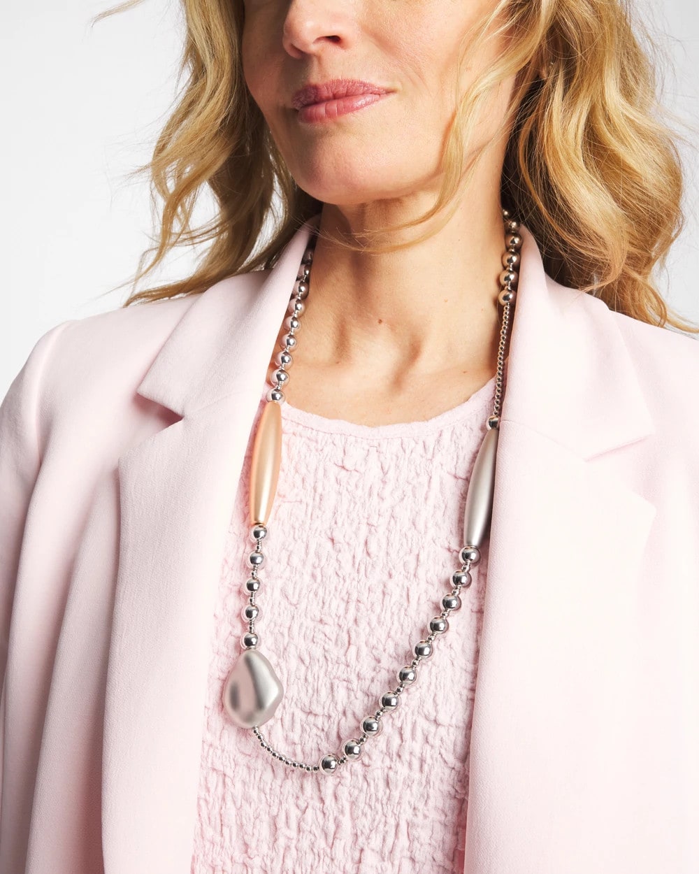 Chico's Copper and Silver Double Strand Necklace