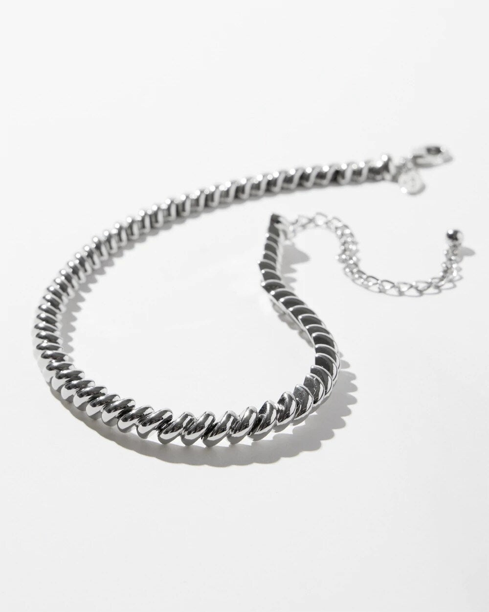 Chico's Silver Tone Twist Collar Necklace