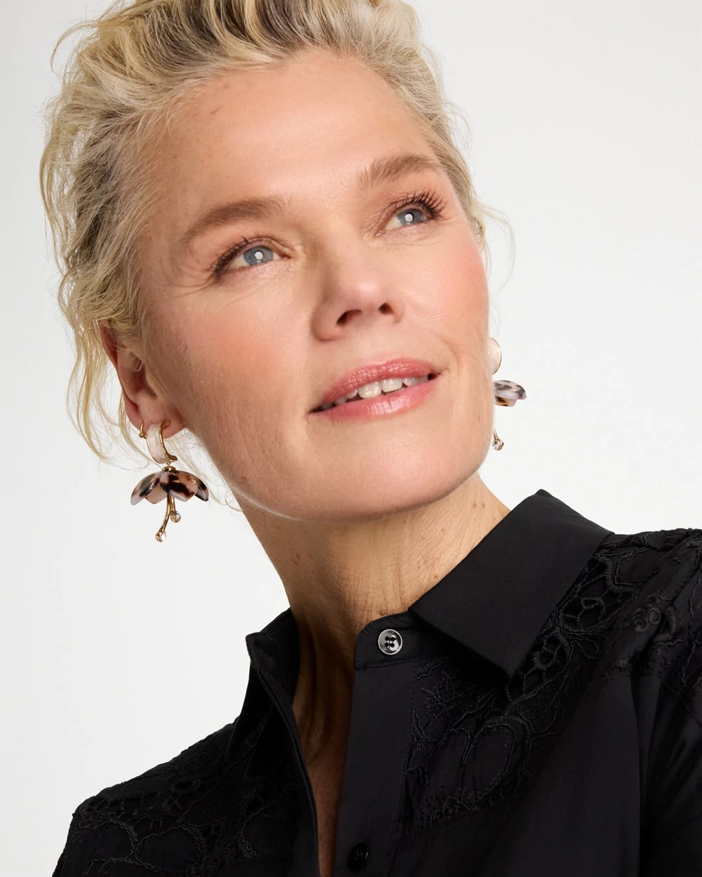 Chico's Tortoise Spider Lily Drop Earrings