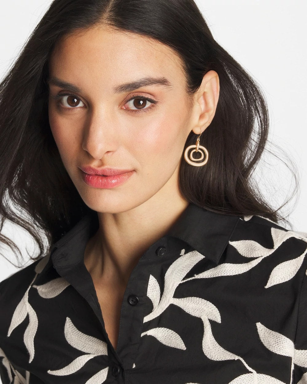 Chico's Gold Tone Drop Pendant Earrings