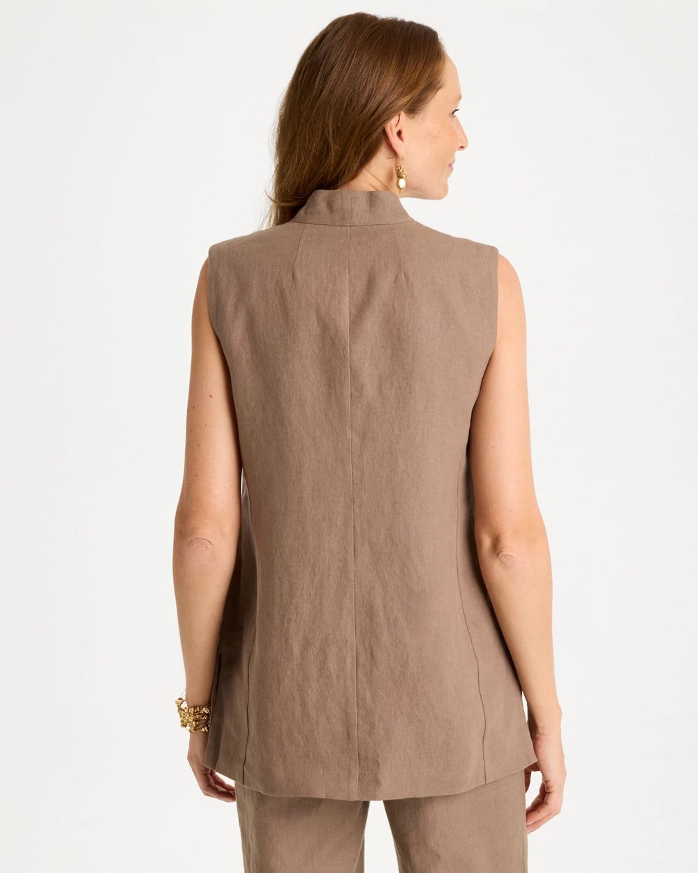 Chico's Long Linen Sleeveless Vest