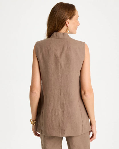 Chico's Long Linen Sleeveless Vest