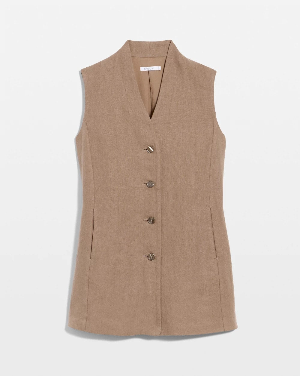 Chico's Long Linen Sleeveless Vest