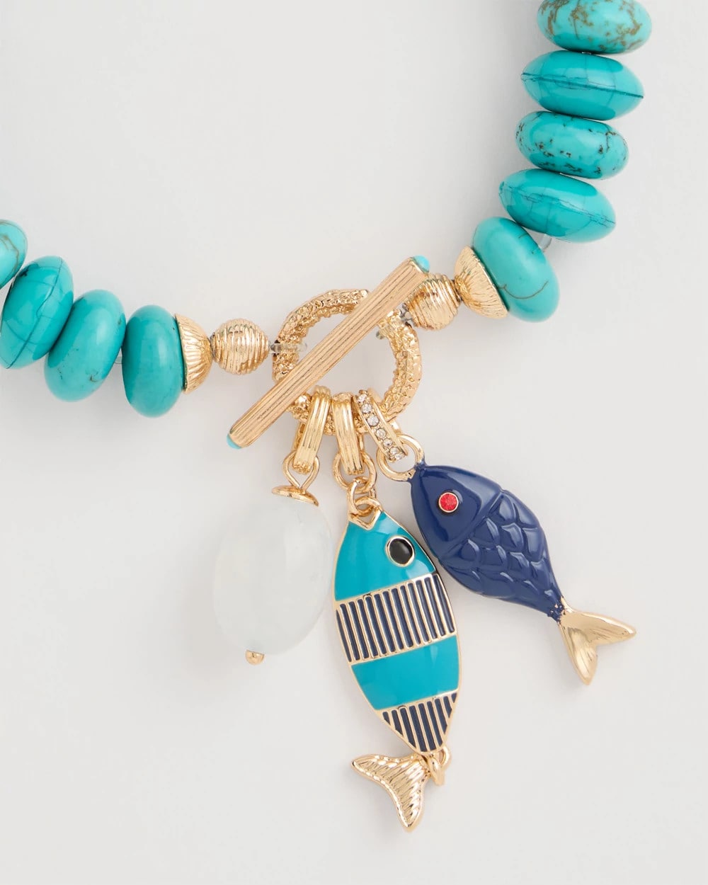 Chico's Turquoise Stone Toggle Charm Bracelet