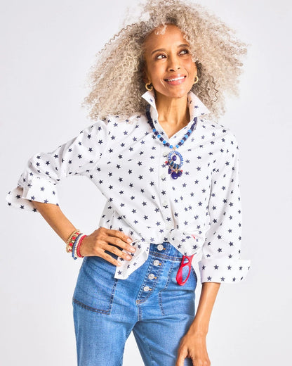 Chico's No Iron™ Stretch Jacquard Stars Shirt