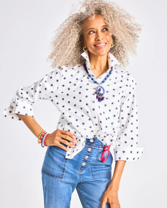 Chico's No Iron™ Stretch Jacquard Stars Shirt