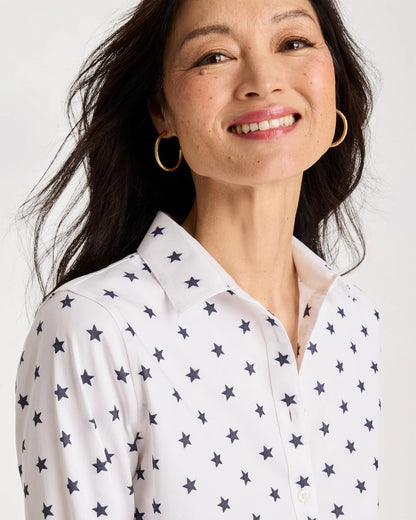 Chico's No Iron™ Stretch Jacquard Stars Shirt